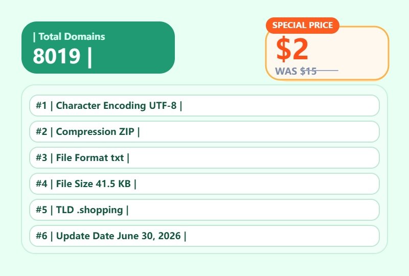 .shopping Domain Registration Data Download (June 30, 2026) | Daily Updated WHOIS Database-newdomaindata.com